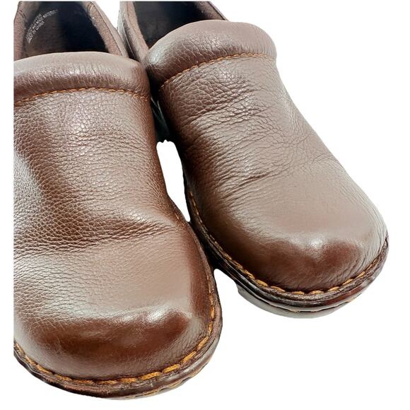 b.ø.c Born Concept Peggy Brown Leather Slip-On Comfort Clogs Women’s Sz 8 BC6632 - Picture 8 of 12